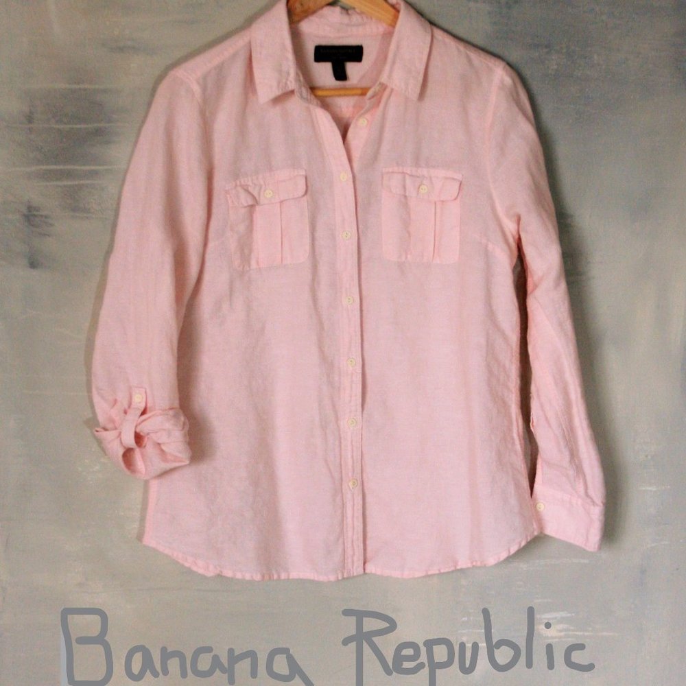 Banana Republic Petite linen shirt blush